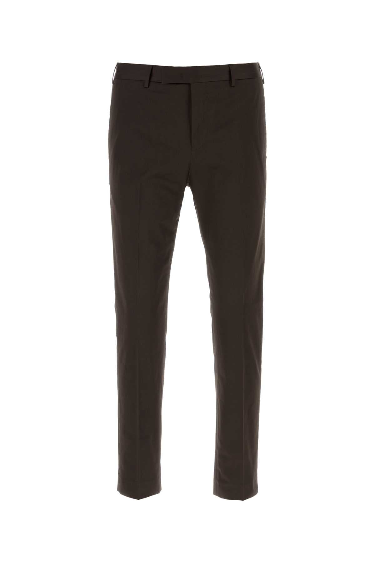 Stretch Cotton Trousers — Brown