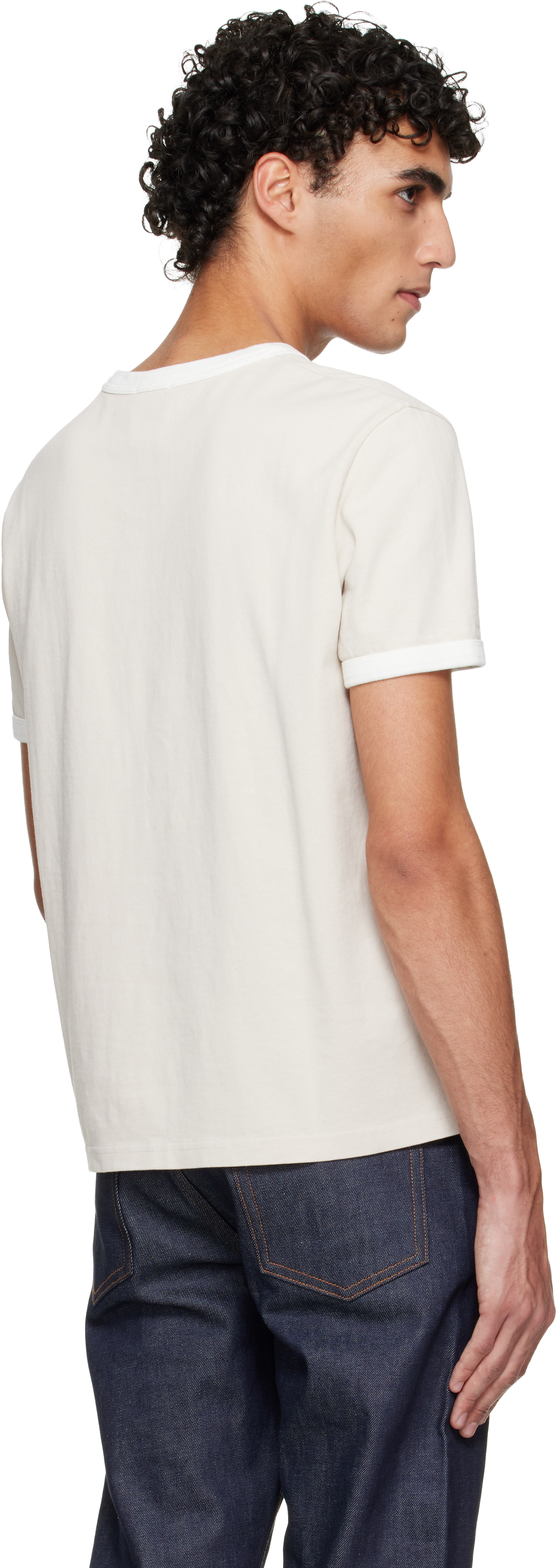 Beige Embroidered Logo T-shirt