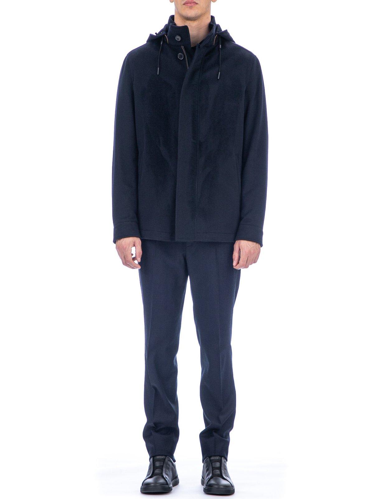 Drawstring Waist Hooded Jacket