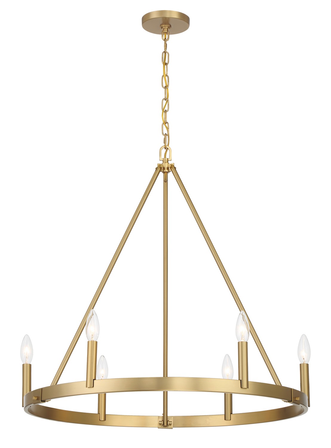 Signature Brass Six Light Chandelier from the Dutton Collection