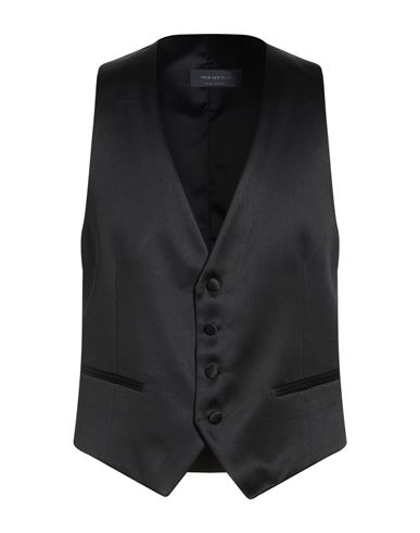 Man Tailored Vest Black Size 44 Polyester