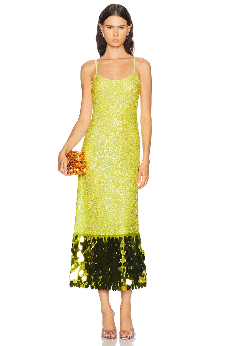SIMONMILLER Imogen Sequin Midi Dress in Peridot Combo - Green. XS also in
