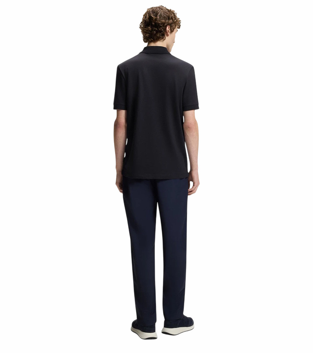 Dark Blue Solid Shirt Collar Polo