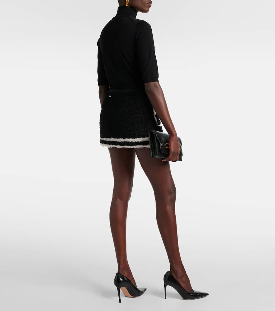 Shearling miniskirt