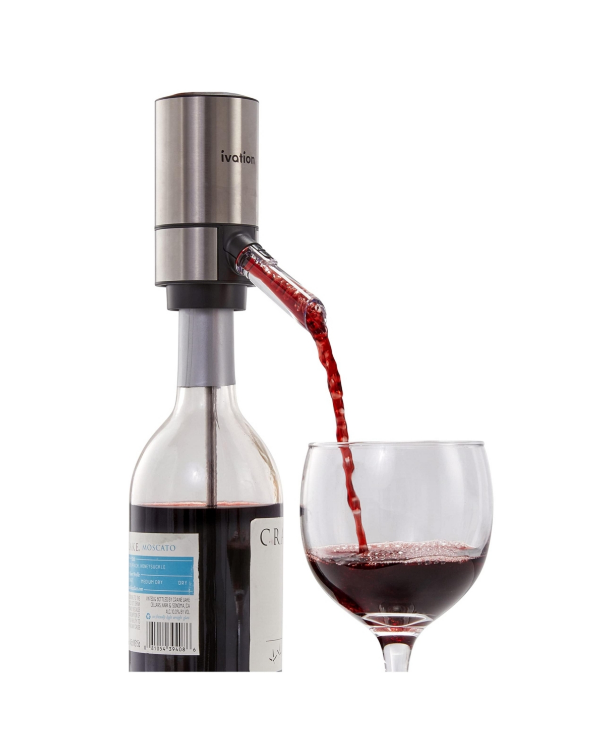 Wine Aerator & Wine Dispenser with Extension Rod - Stainless Steel