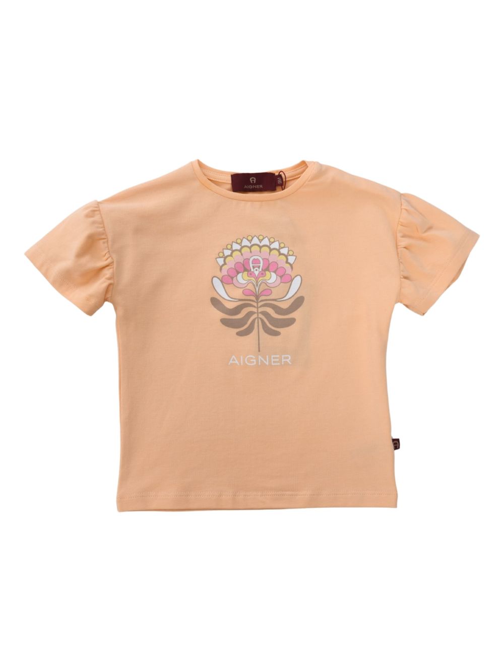 Floral print short-sleeve T-shirt - Orange
