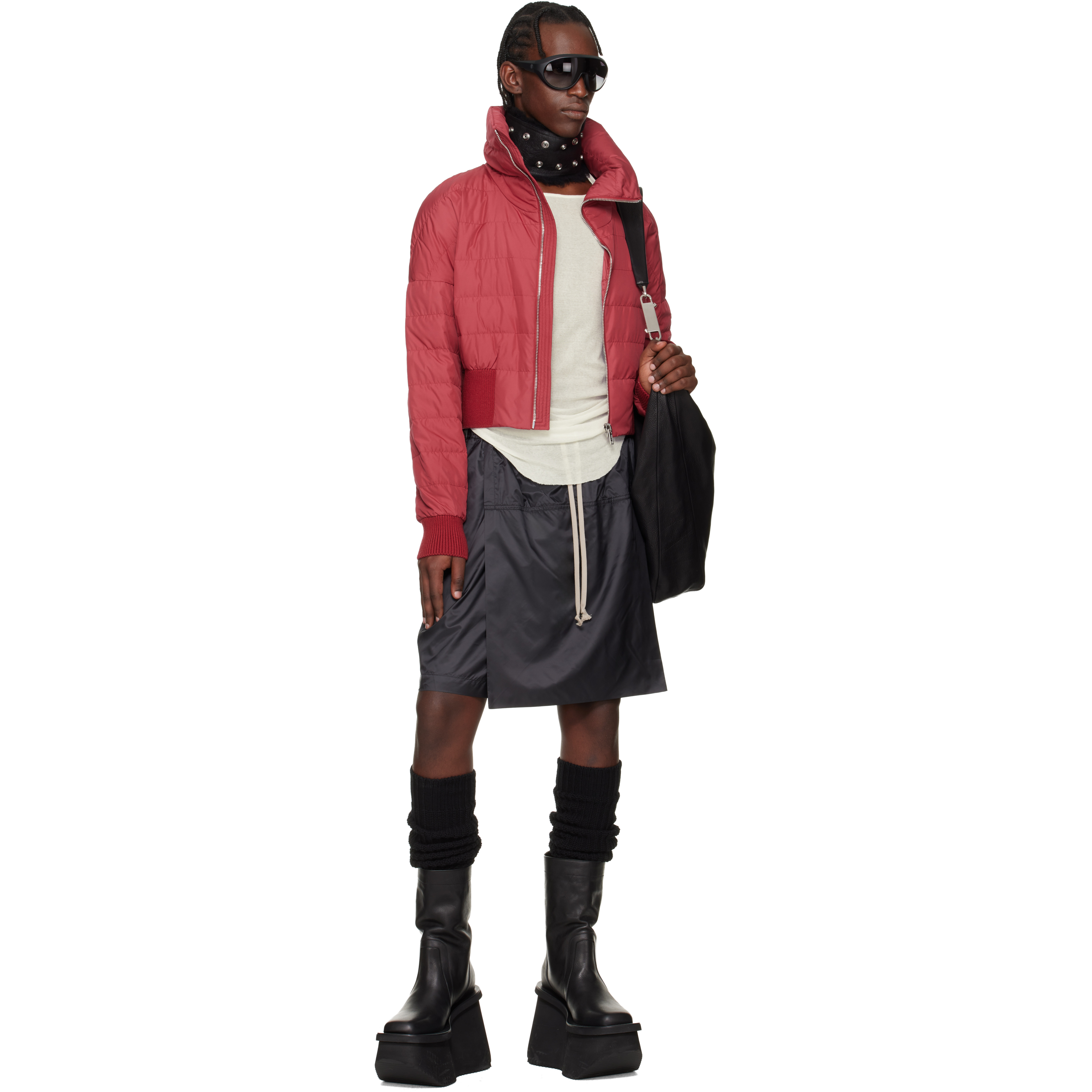 Moncler + Red Cropped Down Jacket