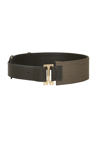 Victoria Beckham Wide Tuxedo Belt in Sage - Green. 70 also in