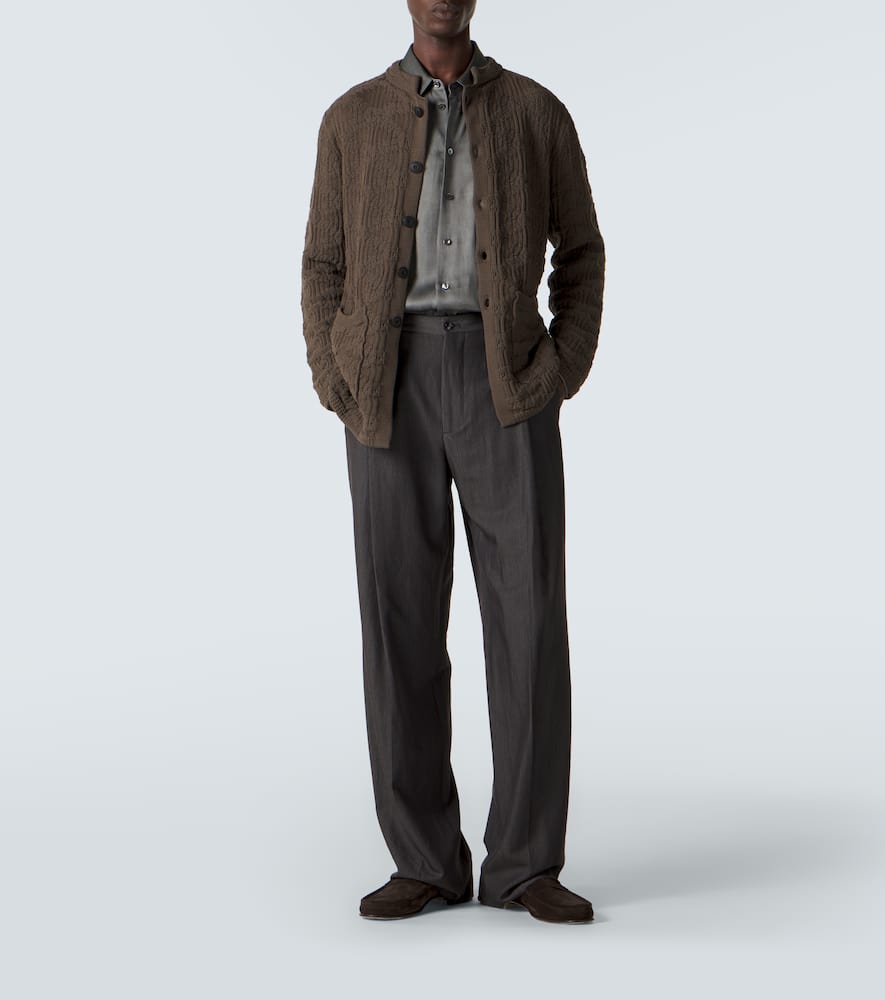 Ribbed-knit cotton-blend cardigan