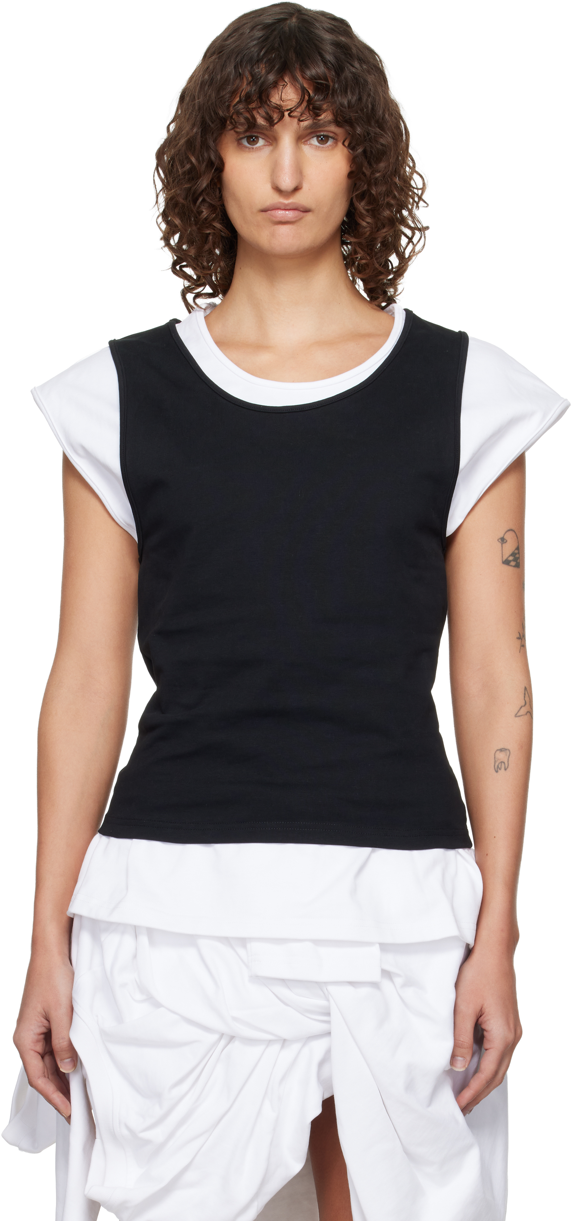 Black & White Tank-Layer T-shirt