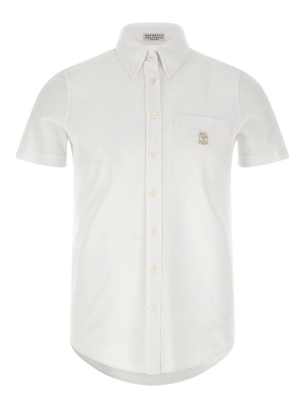 Logo Embroidery Shirt Shirt And Blouse White
