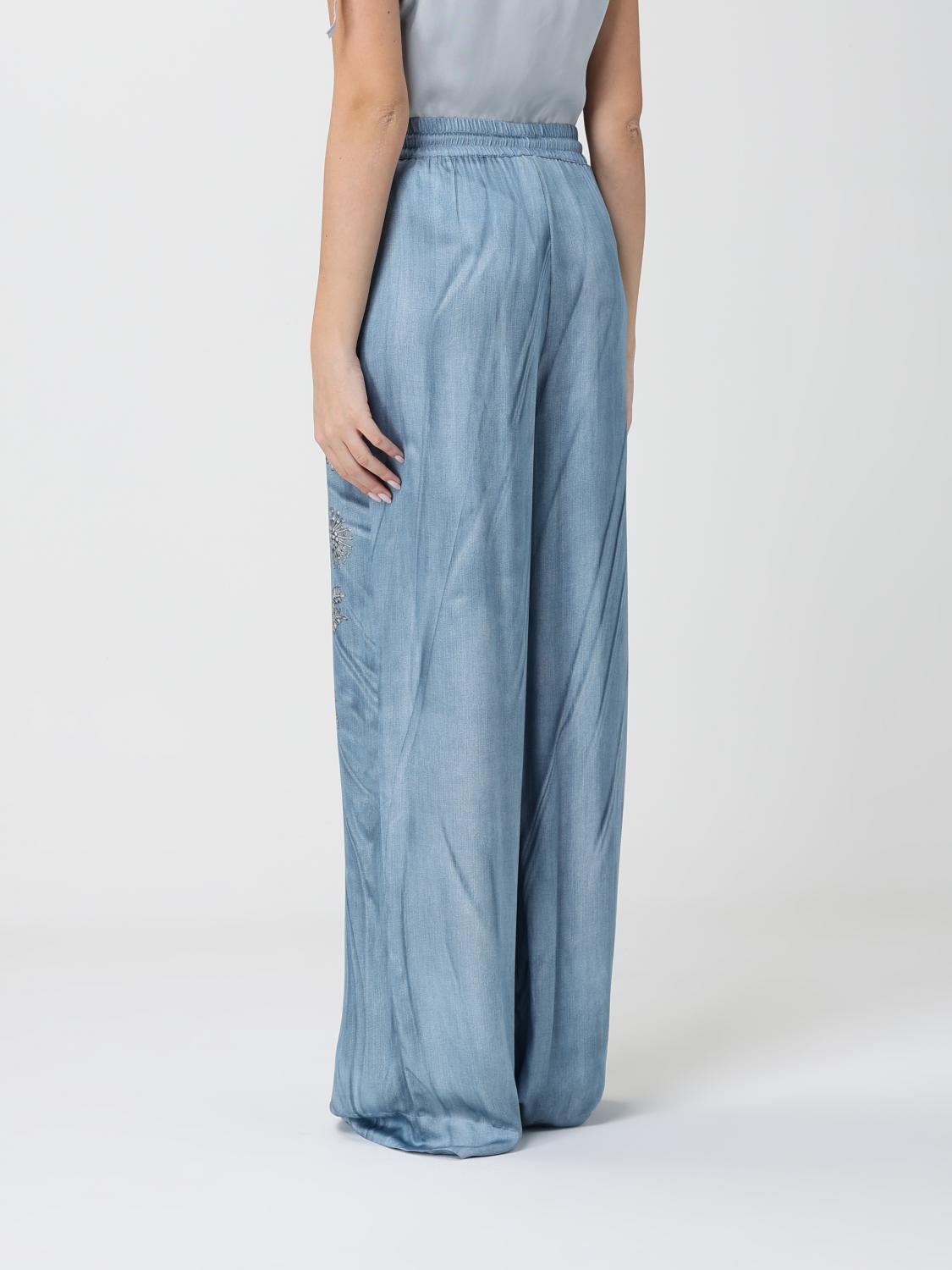 Pants Woman color Gnawed Blue