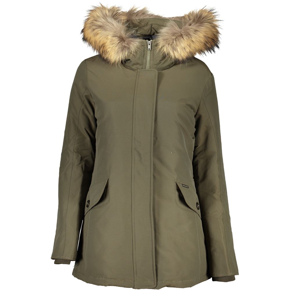 Removable Fur-Trimmed Hood Parka — Green