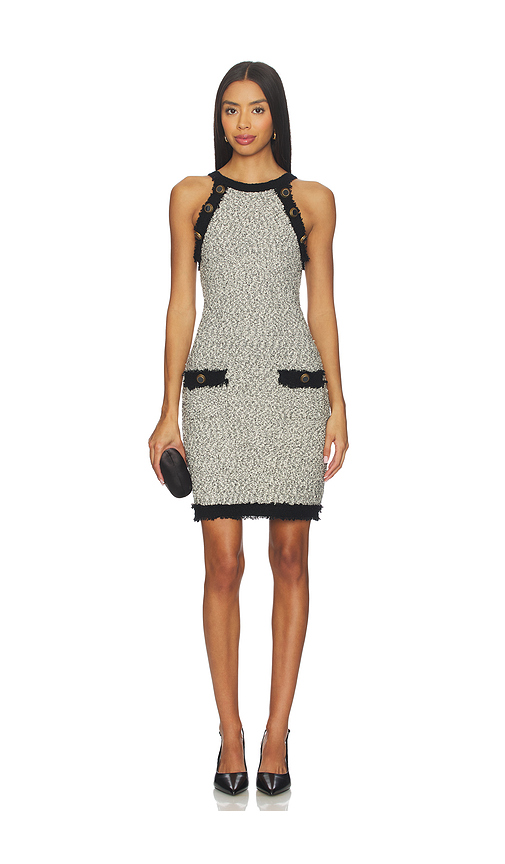 L'AGENCE Alanna Knit Shift Dress in White & Black. XS also in L, M