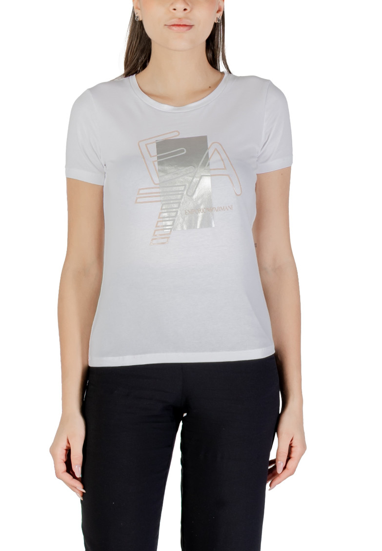 White Logo Round Neck T-Shirt