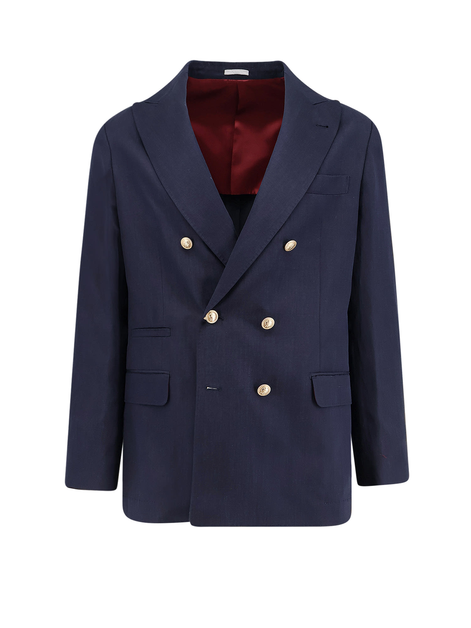 Brunello Cucinelli - double breasted blazer structured shoulders notch lape