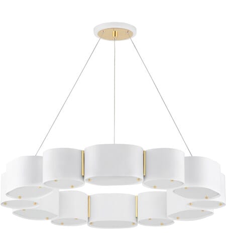 Corbett Opal 12-Light Transitional Chandelier in Soft White And Vintage Bra
