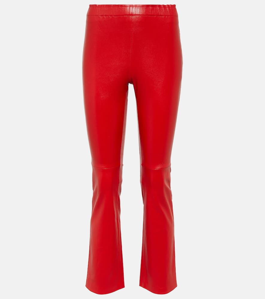 Leather cropped pants