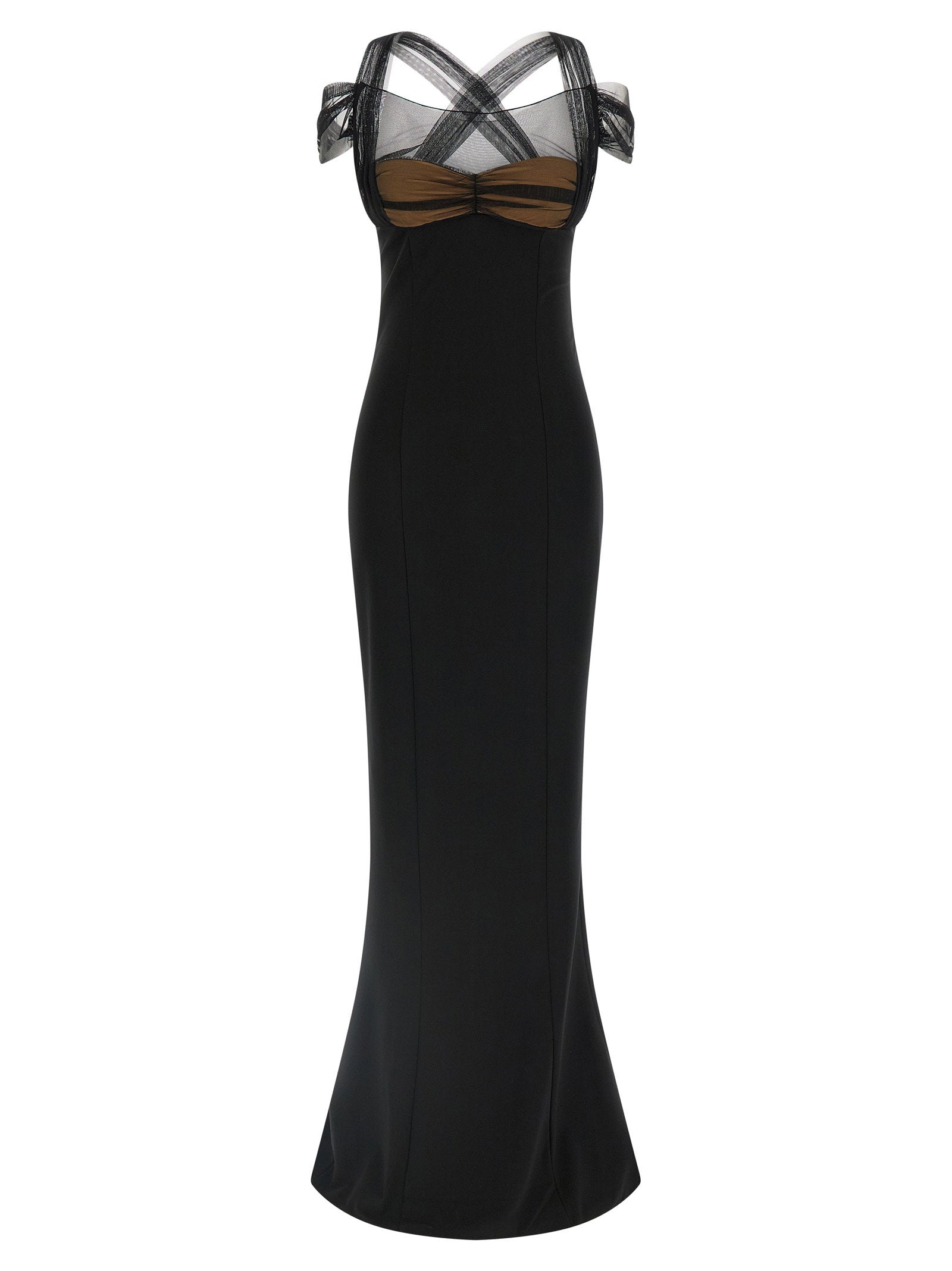 Draped Padded Cup Maxi Dress