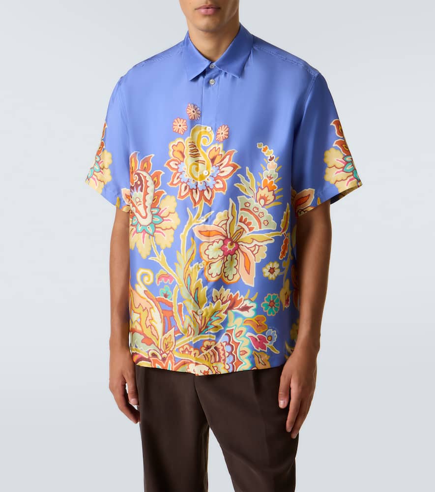 Floral silk bowling shirt
