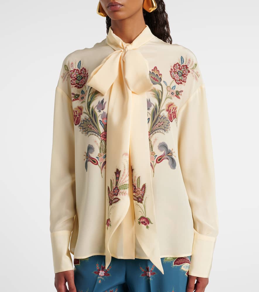 Floral silk blouse