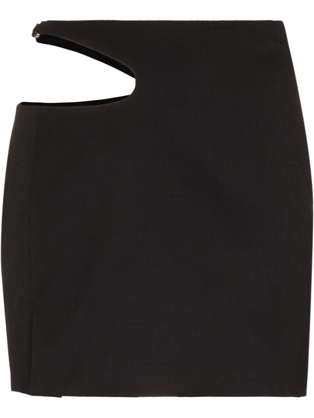 Curve Hole cut-out detail mini skirt - Black