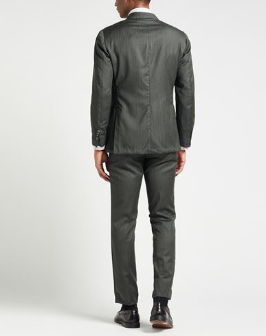 Man Suit Dark green Size 40 Virgin Wool