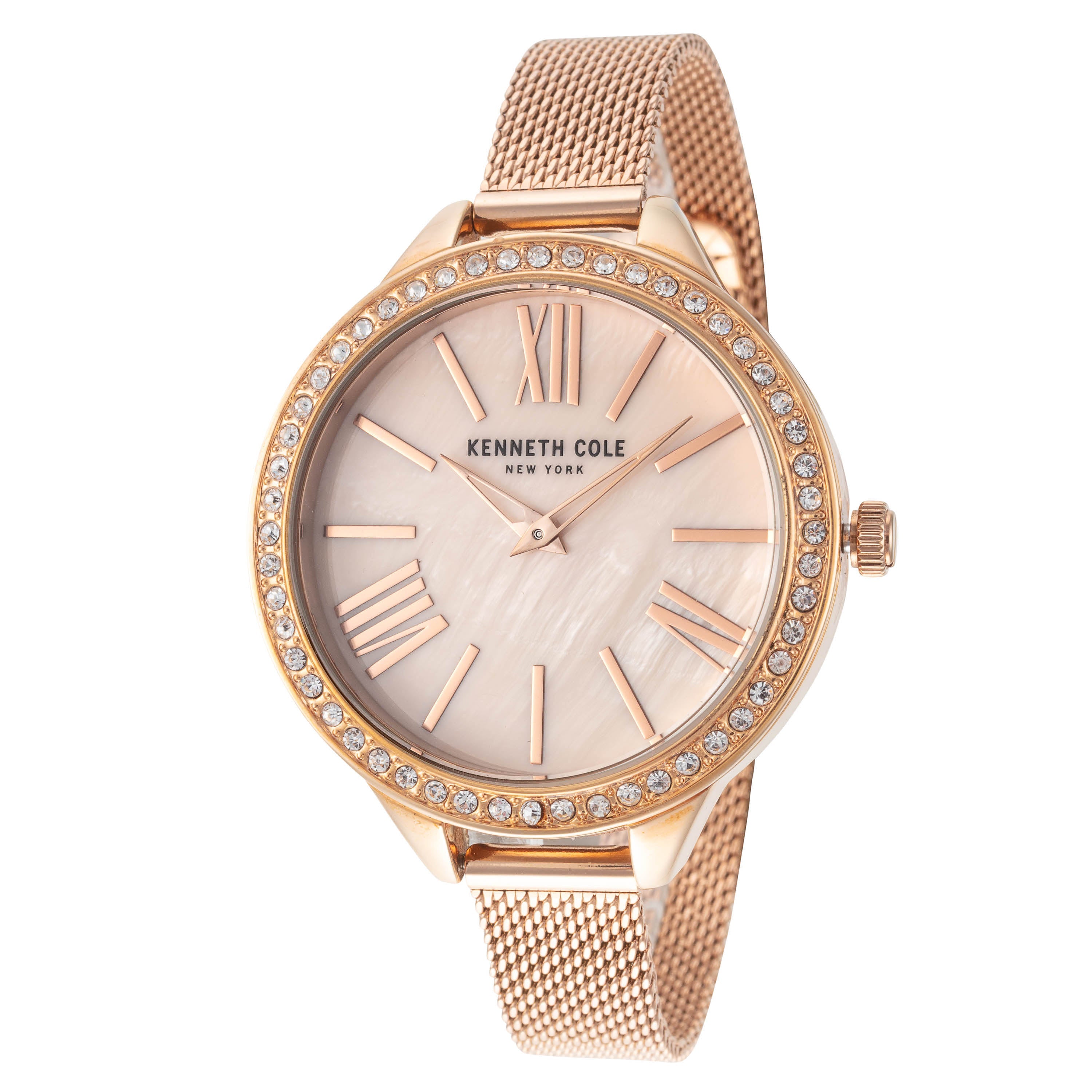 Crystal-Set Quartz Watch — Rose gold