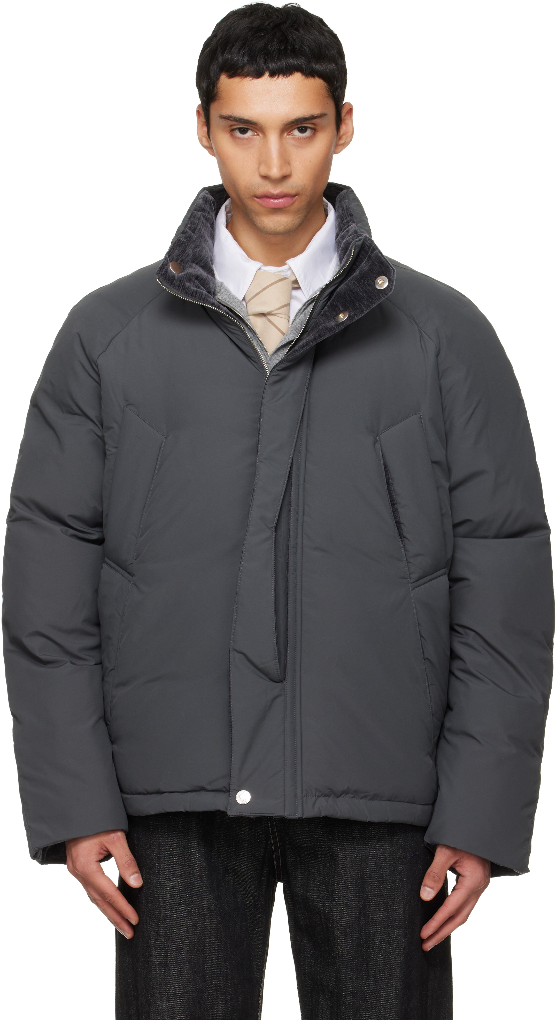 Gray 8 Pocket Down Jacket