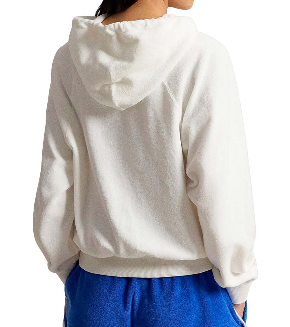 White Graphic Hood Sweatshirt
