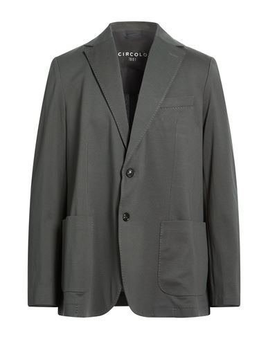 Man Blazer Dark green Size 44 Cotton, Elastane