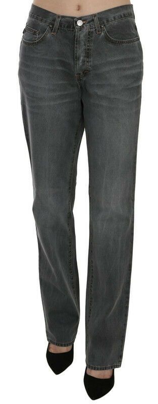 Gray Washed Straight Jeans — Gray