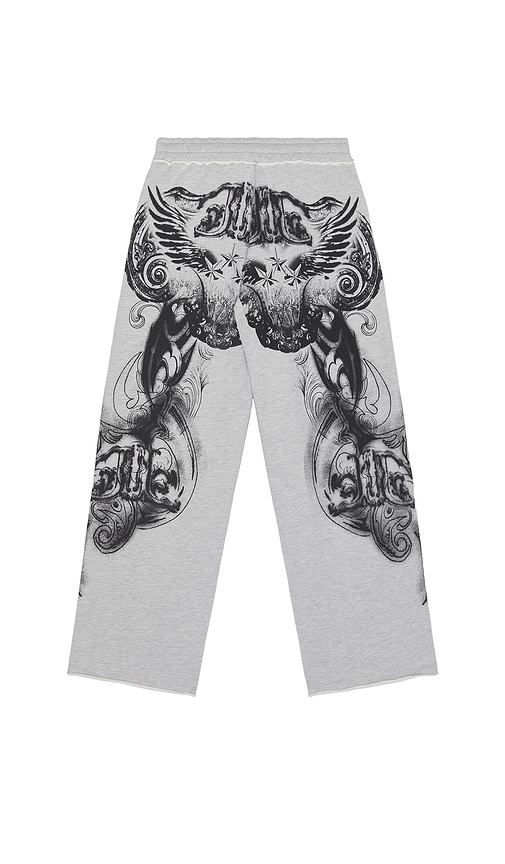 Jaded London Gothic Printed Joggers in Grey. XL/1X also in L
