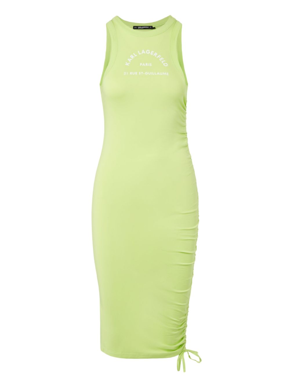 Logo-print organic-cotton midi dress - Green