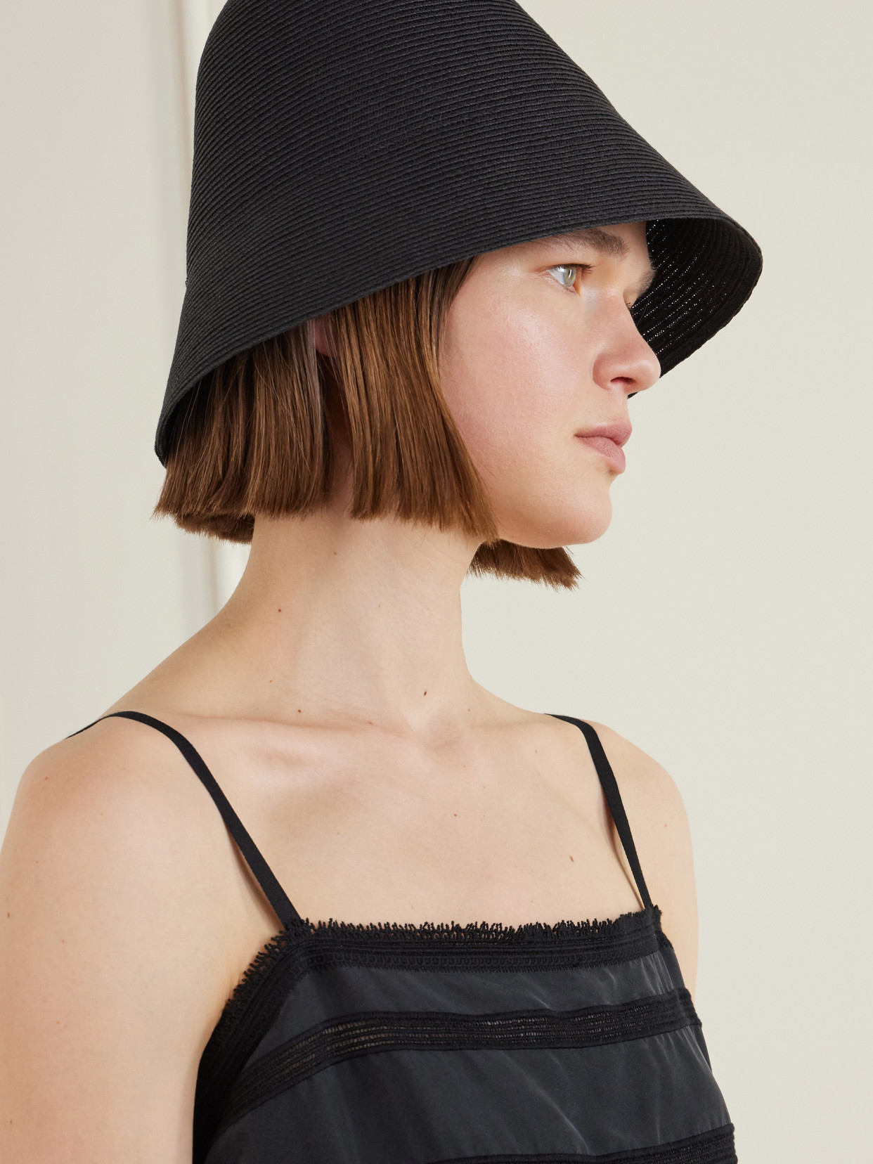 Faux Raffia Sunhat - Black