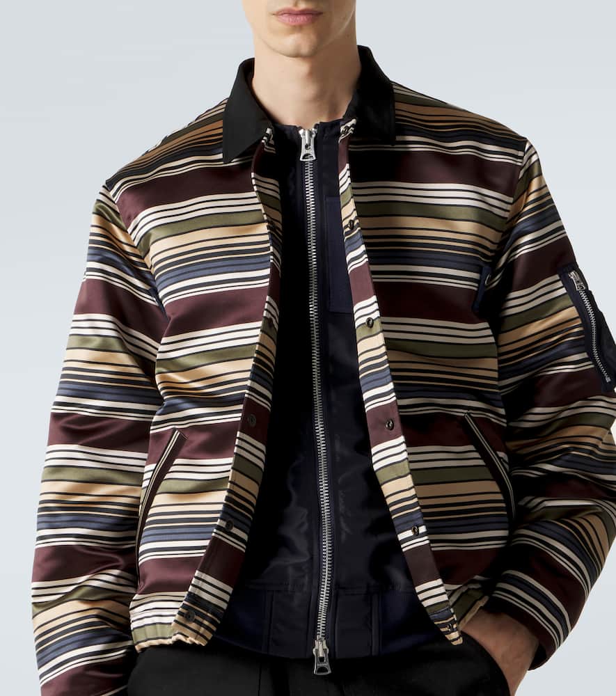 Striped blouson jacket