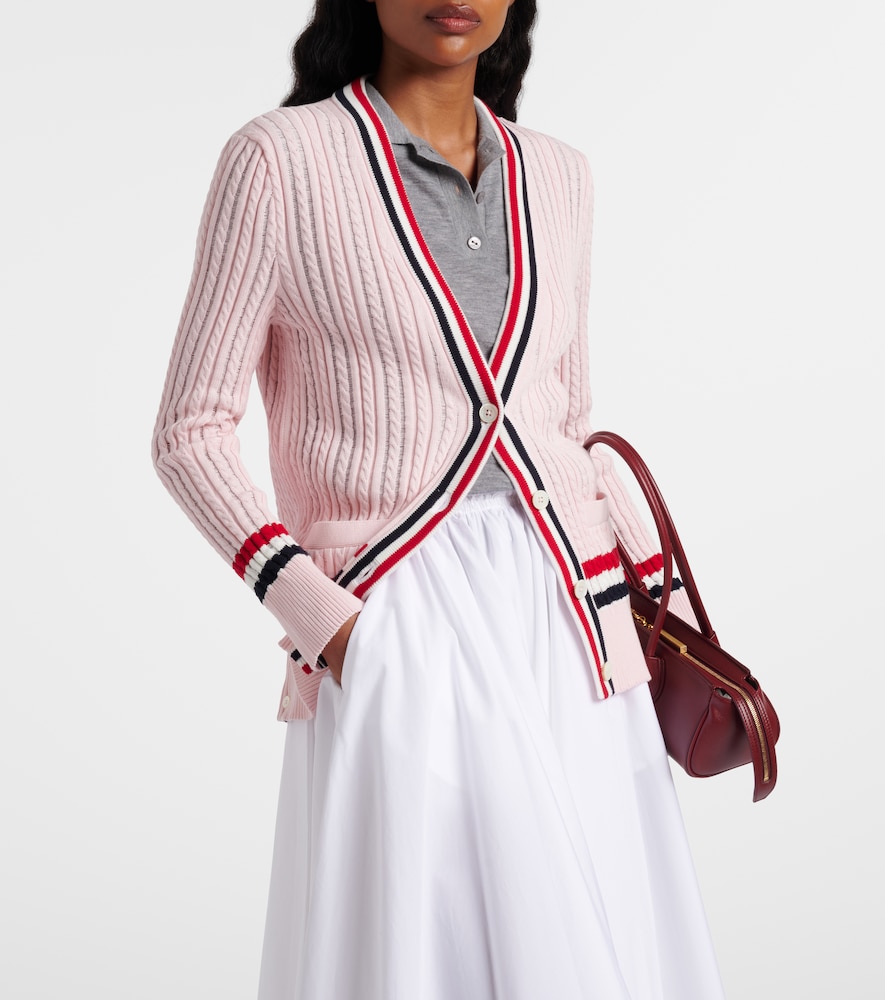 Cable-knit cotton cardigan
