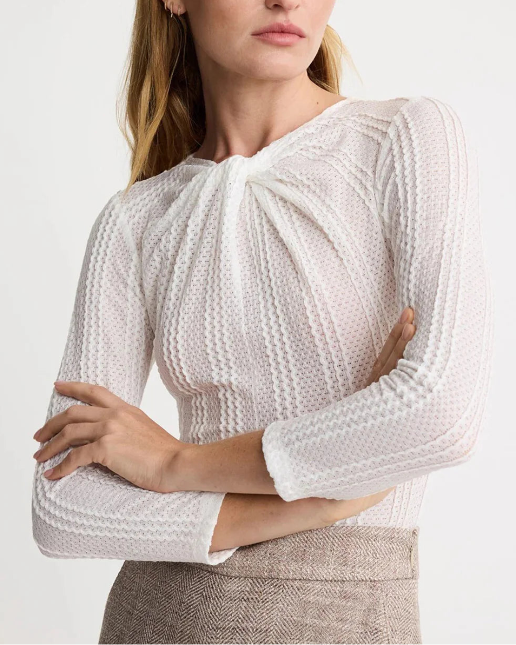 Twist Neck Knit Top
