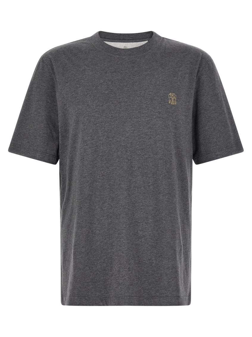Brunello Cucinelli - crew neck top featuring short sleeve