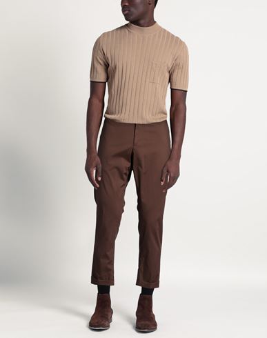 Man Pants Chocolate brown Size 36 Cotton, Polyamide, Elastane