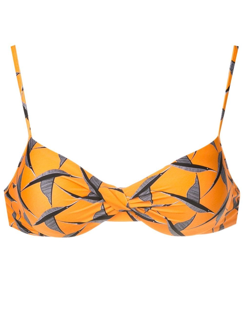 Cassis twisted stretched bikini top - Orange