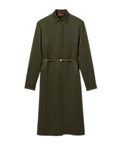 Monogrammed Long-Sleeve Shirt Dress