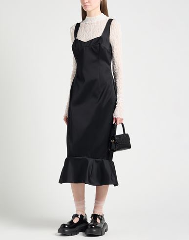 Woman Midi dress Black Size 6 Viscose, Cotton
