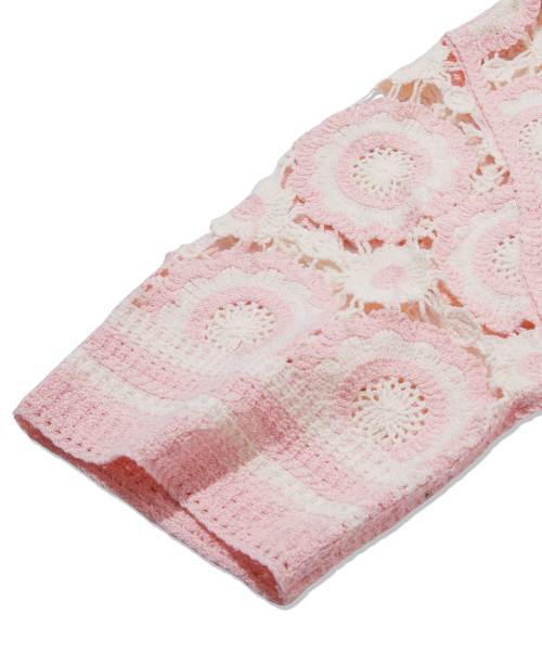 Ripley Crochet Knit Half Shirt Pink_FS2NJ70U