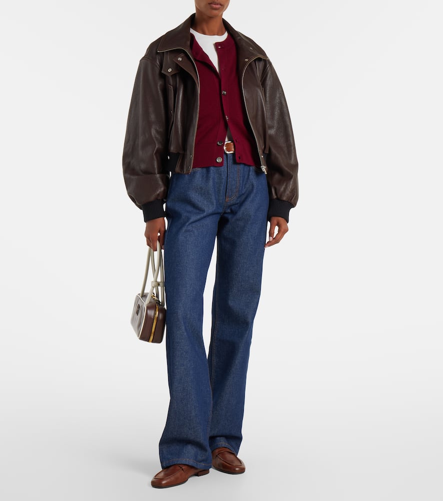 Mid-rise straight jeans