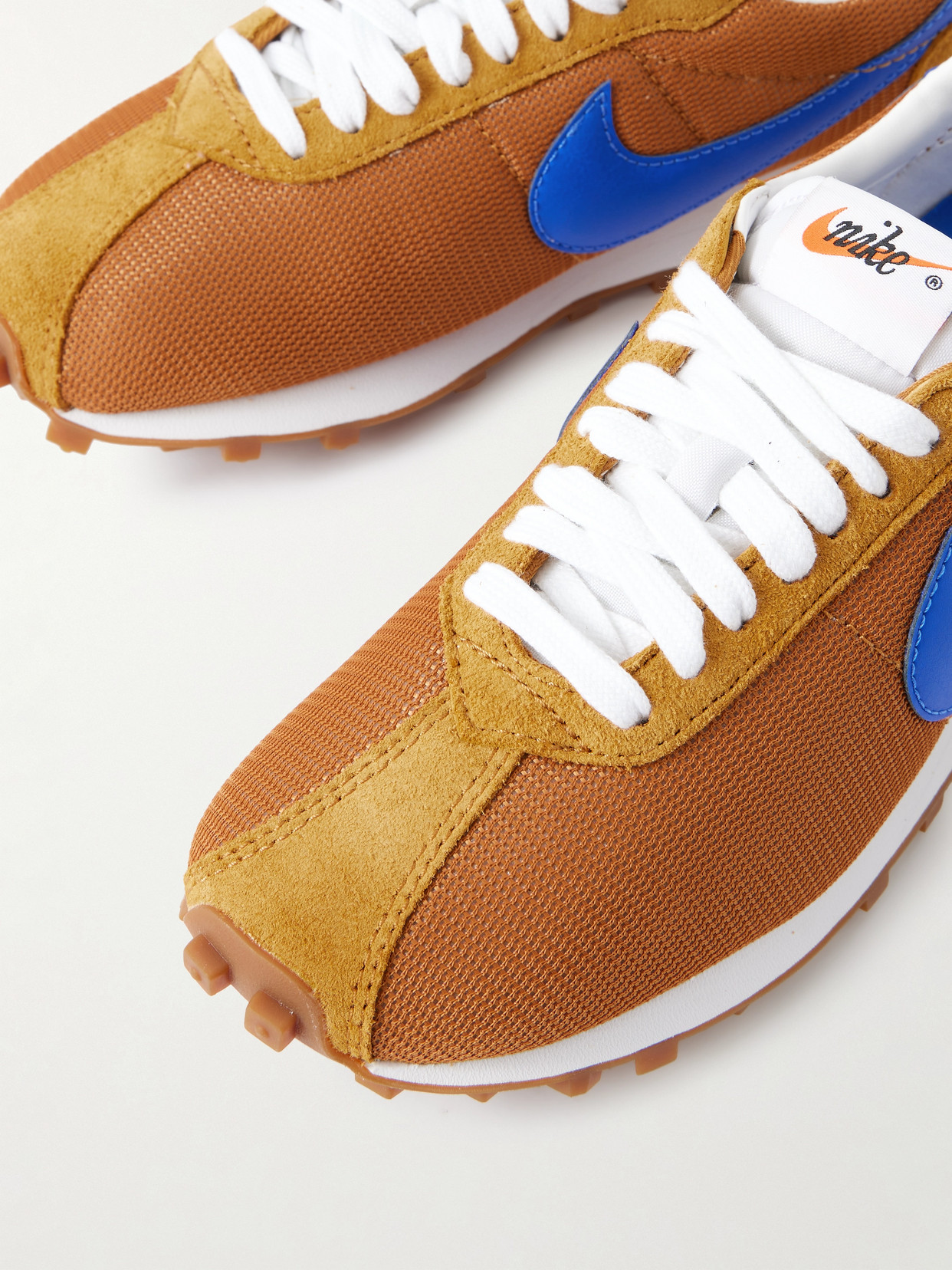 Ld-1000 Leather And Suede-trimmed Mesh Sneakers - Brown