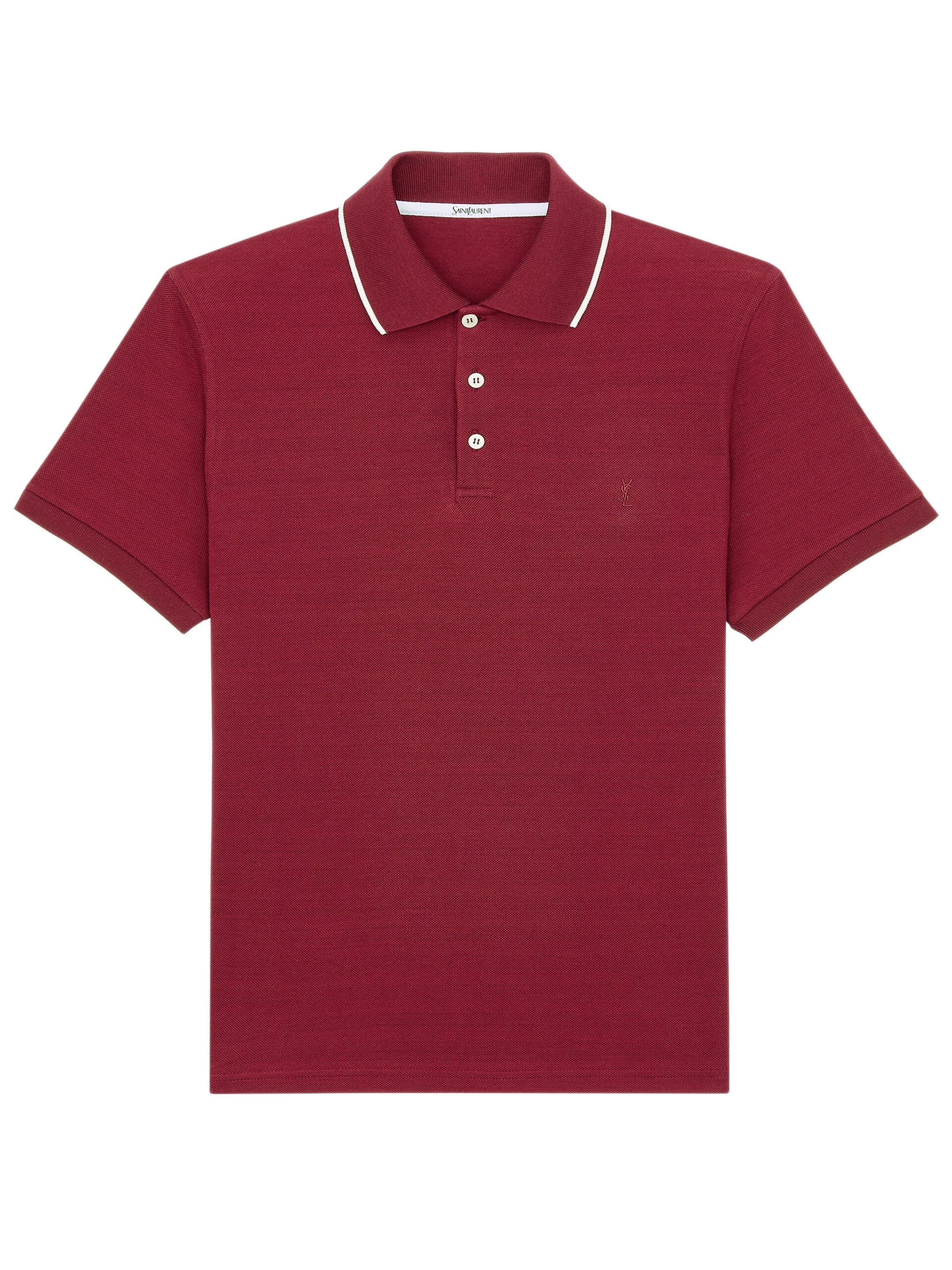 Polo-Style Short Sleeve Tee with Chest Embroidery - Size M