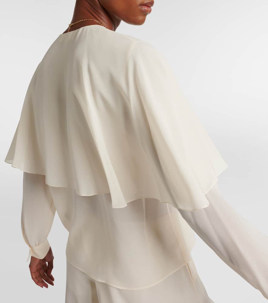 Chloé Caped silk chiffon blouse