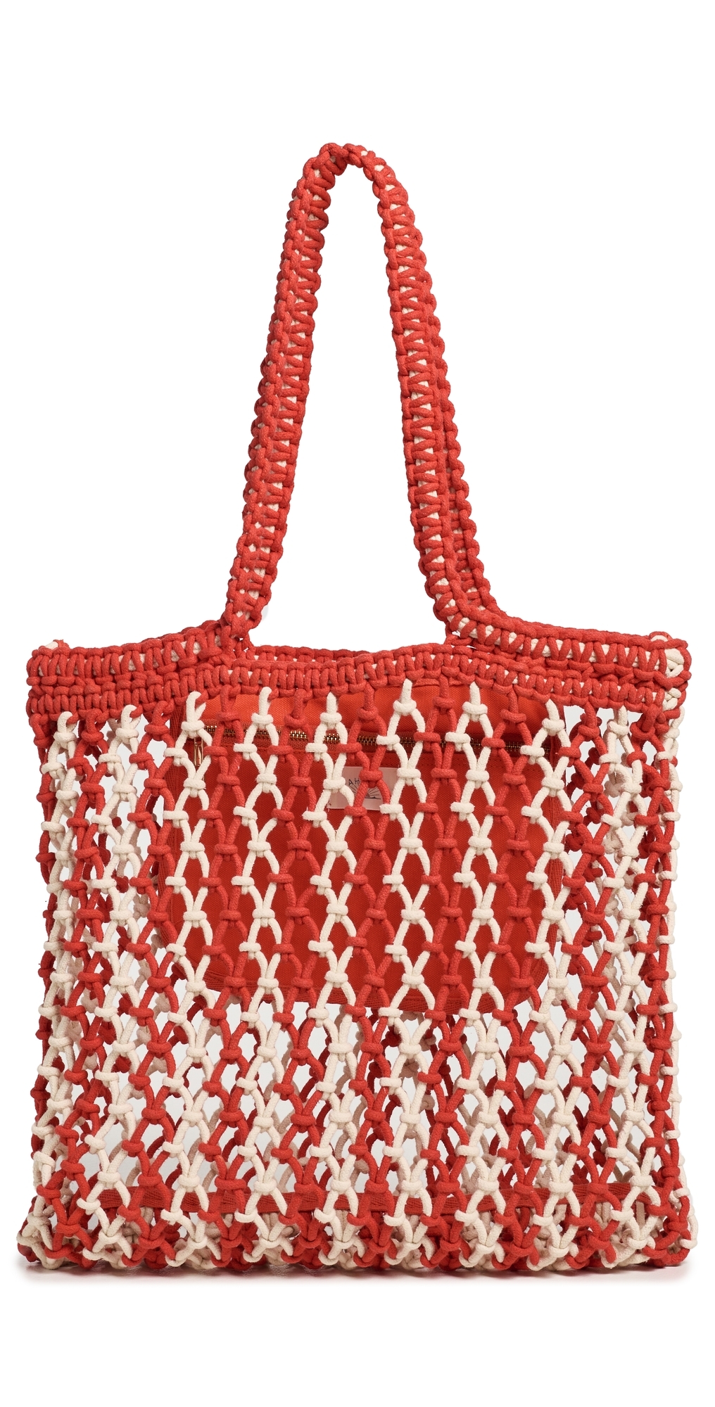 Sunwashed Macrame Tote Poppy Red One Size