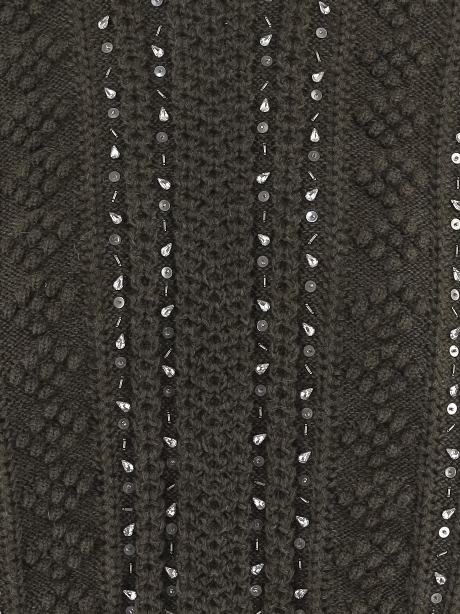 Sequin-Embellished Virgin Wool Sweater — Green